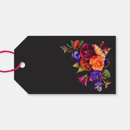Elegant Moody Vibrant Harvest Floral Vrijgezellenf Cadeaulabel (Achterkant Horizontaal)