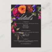 Elegant Moody Vibrant Oogst Bloemen Details Informatiekaartje (Voorkant)