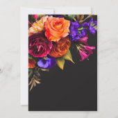 Elegant Moody Vibrant Oogst Bloemenbruiloft Kaart (Achterkant)