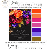 Elegant Moody Vibrant Oogst Bloemenbruiloft Kaart