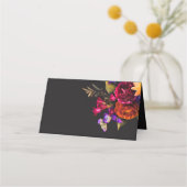 Elegant Moody Vibrant Oogst Bloemenbruiloft Plaatskaartje (Achterkant)