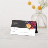 Elegant Moody Vibrant Oogst Bloemenbruiloft Plaatskaartje (Voorkant)