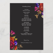 Elegant Moody Vibrant Oogst Bloemenbruiloft Programmakaart (Achterkant)
