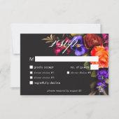 Elegant Moody Vibrant Oogst Bloemendiner RSVP Kaartje (Voorkant)
