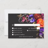 Elegant Moody Vibrant Oogst Bloemendiner RSVP Kaartje (Voorkant)