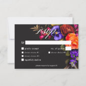 Elegant Moody Vibrant Oogst Bloemendiner RSVP Kaartje (Voorkant)