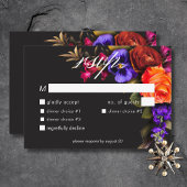 Elegant Moody Vibrant Oogst Bloemendiner RSVP Kaartje