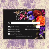Elegant Moody Vibrant Oogst Bloemendiner RSVP Kaartje
