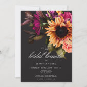 Elegant Moody Vibrant Sunset Bloemen Bruidsbrunch Kaart (Voorkant)