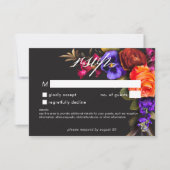 Elegant Moody Vibrant Sunset Bloemen Geen Diner RSVP Kaartje (Voorkant)