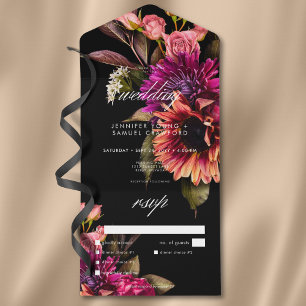 Elegant Moody Vibrant Sunset Bloemendiner All In One Uitnodiging