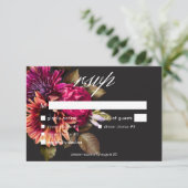 Elegant Moody Vibrant Sunset Bloemendiner RSVP Kaartje (Staand voorkant)