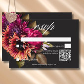 Elegant Moody Vibrant Sunset Floral QR Code RSVP Kaartje