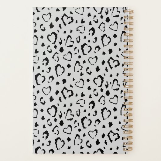 Elegant Mooi Grijs Goud Hart Naam Personaliseren Planner (Achterkant)