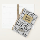 Elegant Mooi Grijs Goud Hart Naam Personaliseren Planner (Display)