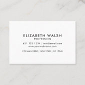 Elegant mooi modern minimalistisch visitekaartje (Achterkant)