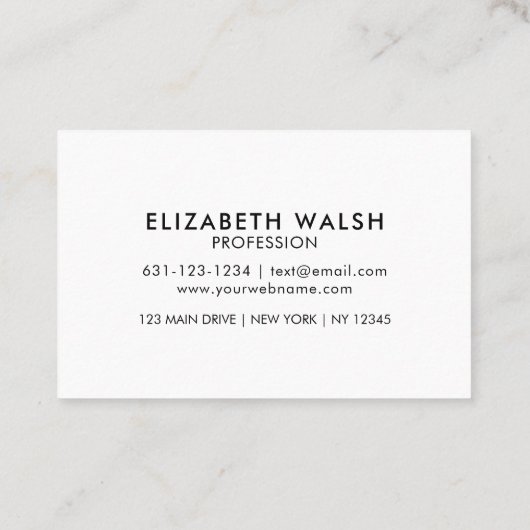 Elegant mooi modern minimalistisch visitekaartje (Achterkant)