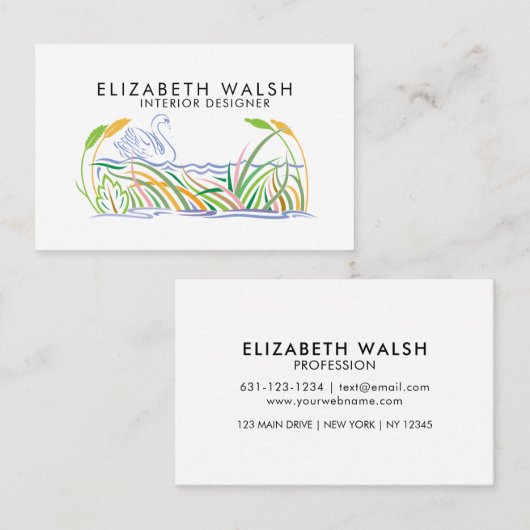 Elegant mooi modern minimalistisch visitekaartje (Voorkant / Achterkant)