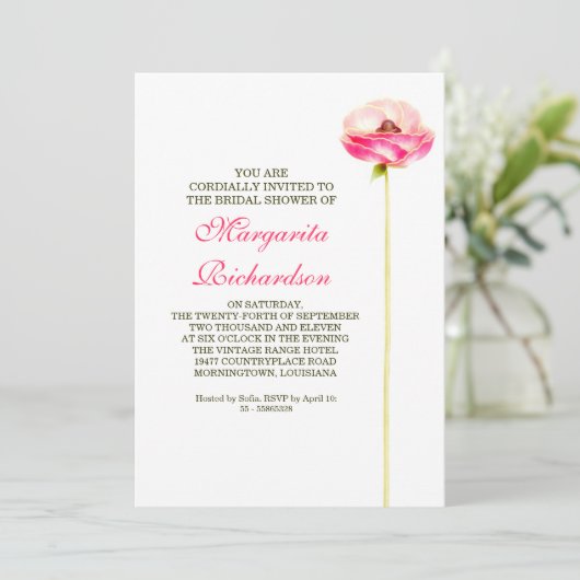 Elegant Mooi Ontwerp Bruids Douche Uitnodigingen (Staand voorkant)