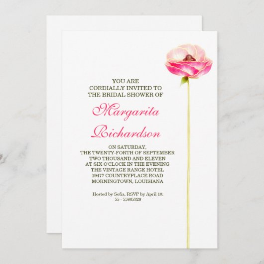 Elegant Mooi Ontwerp Bruids Douche Uitnodigingen (Voorkant / Achterkant)