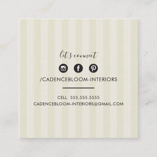 ELEGANT   mooi renaissance ivoor Vierkante Visitekaartje (Achterkant)