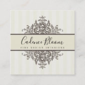 ELEGANT   mooi renaissance ivoor Vierkante Visitekaartje (Voorkant)