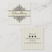 ELEGANT   mooi renaissance ivoor Vierkante Visitekaartje (Voorkant / Achterkant)