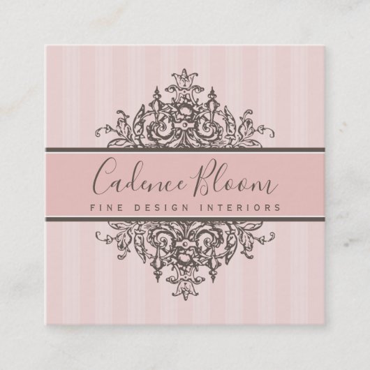 ELEGANT   mooi renaissance roze Vierkante Visitekaartje (Voorkant)