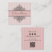 ELEGANT   mooi renaissance roze Vierkante Visitekaartje (Voorkant / Achterkant)