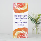 Elegant, mooi Roos bruiloft uitnodiging (Staand voorkant)