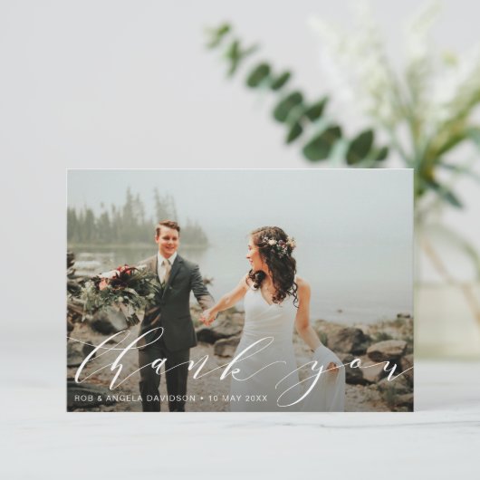 elegant mooi script bedankt foto (Staand voorkant)