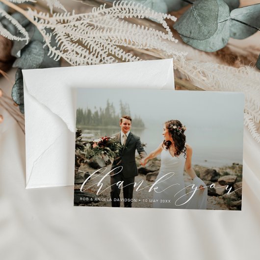 elegant mooi script bedankt foto