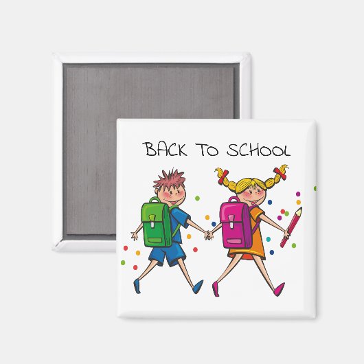 Elegant mooi terug naar school, kleurrijk magneet (Voorkant / Achterkant)