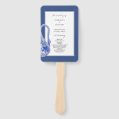 Elegant Mooie Blauwe Boho Swan Waterverf Handwaaier (Voorkant)