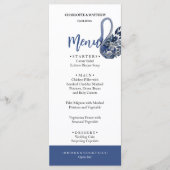 Elegant Mooie Blauwe Boho Swan Waterverf Menu (Voorkant)