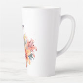 Elegant Mooie Bloem- en Vlinderontwerp Latte Mok (Rechts)
