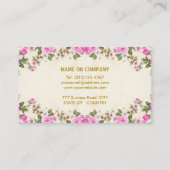 Elegant mooie bloemen op Light Beige Visitekaartje (Achterkant)