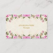 Elegant mooie bloemen op Light Beige Visitekaartje (Voorkant)