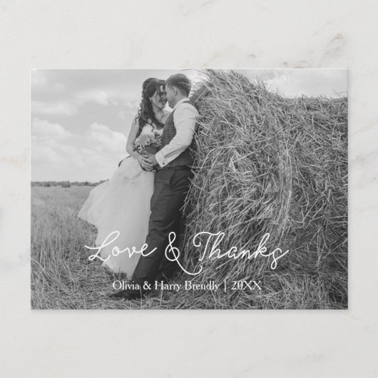 Elegant mooie bruiloft dank u Briefkaart (Voorkant)