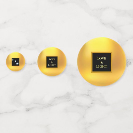 Elegant mooie gouden cirkels en sterren confetti (Voorkanten)