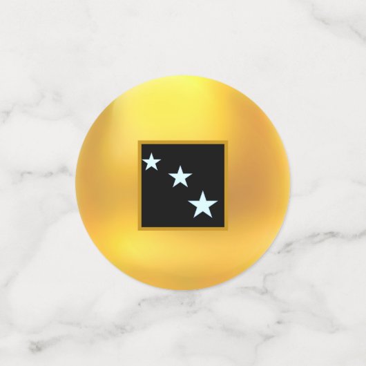 Elegant mooie gouden cirkels en sterren confetti (Kleine voorkant)