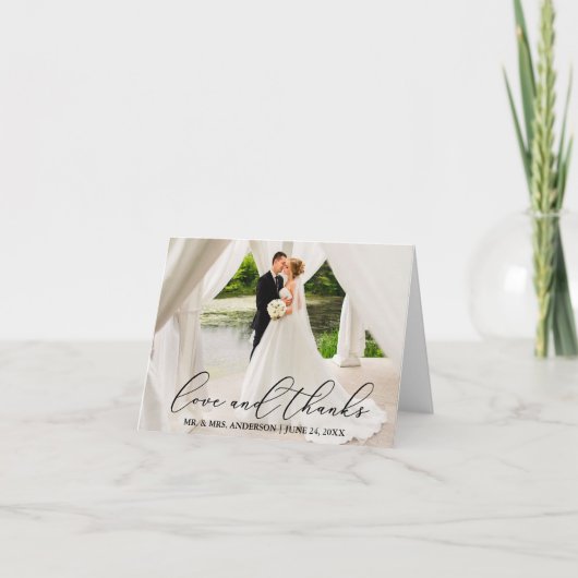 Elegant Mooie Kalligrafie Liefde Bedankt Opmerking (Voorkant)