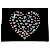 Elegant Mooie Kleurrijke Hartpatroon Ontwerp Groot Cadeauzakje (Voorkant)