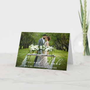Elegant Mooie Liefde Bedankt Kalligrafie Vouw
