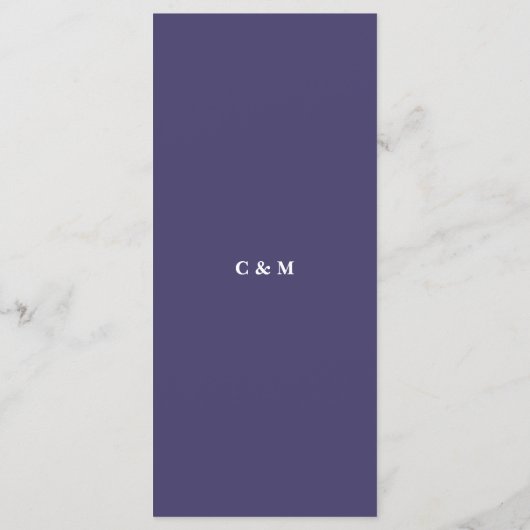 Elegant Mooie Paarse Boho Bloemen Waterverf Menu (Achterkant)