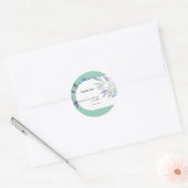 Elegant Mooie Paarse Boho Bloemen Waterverf Ronde Sticker (Envelop)