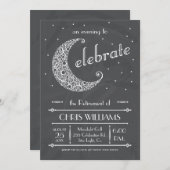 Elegant Moon Celebration - Chalkboard Kaart (Voorkant / Achterkant)