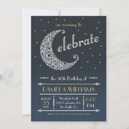 Elegant Moon Celebration Invitation II Kaart