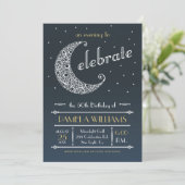 Elegant Moon Celebration Invitation II Kaart (Staand voorkant)