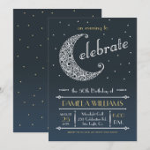Elegant Moon Celebration Invitation II Kaart (Voorkant / Achterkant)